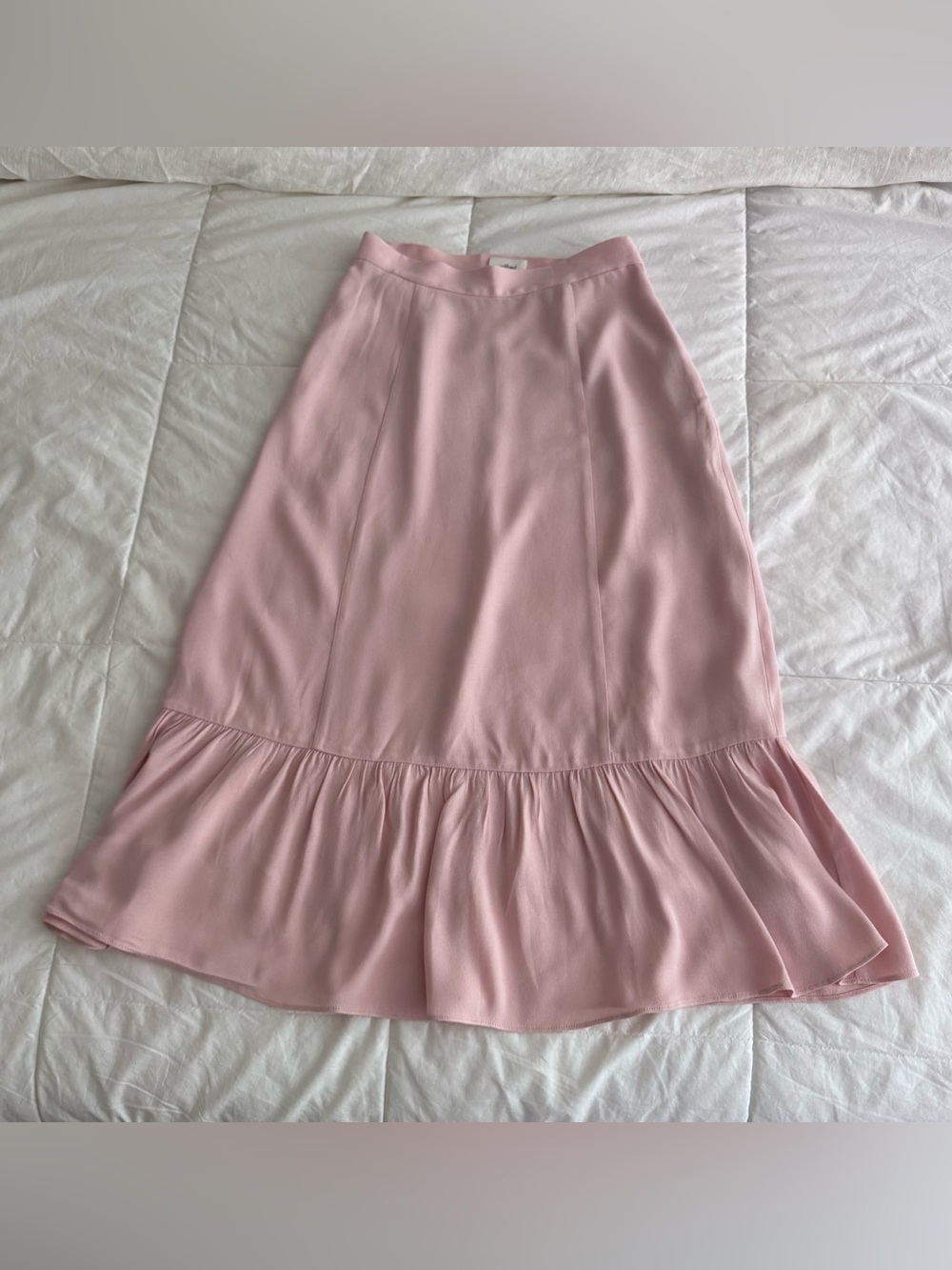 Wilfred Blush Pink A-Line Ruffle Hem Skirt